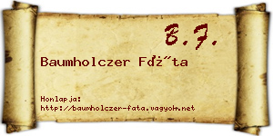 Baumholczer Fáta névjegykártya